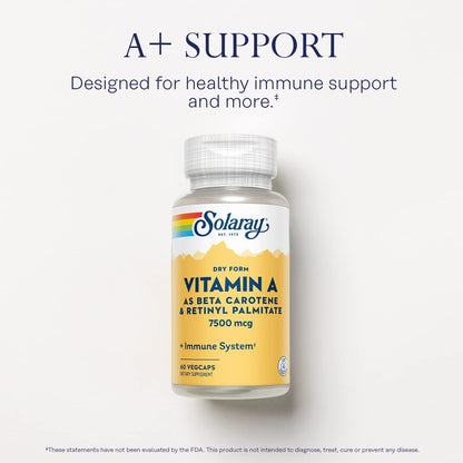 SOLARAY Dry Form Vitamin A – 60% Beta Carotene, 40% Retinyl Palmitate