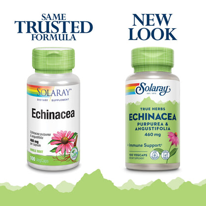 SOLARAY Echinacea Angustifolia & Purpurea Root, Veg Cap (Btl-Plastic) 460mg | 100ct
