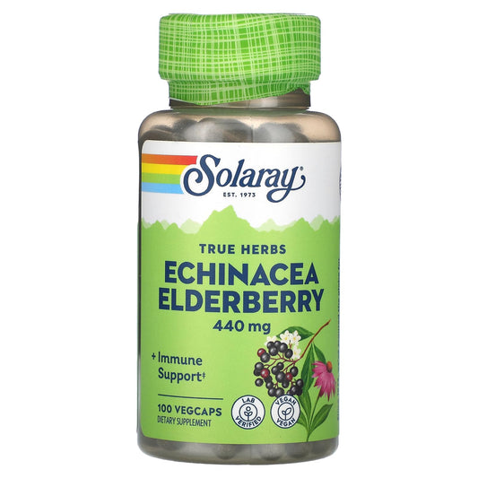 SOLARAY Echinacea and Elderberry Capsules, 440 mg | 100 Count BritishVita | Premium UK Vitamins & Wellness Supplements