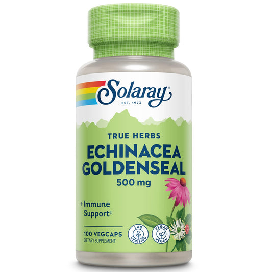 SOLARAY Echinacea Goldenseal - 250mg Echinacea & Goldenseal Root | Non-GMO, Vegan, Gluten Free | 100 Servings BritishVita | Premium UK Vitamins & Wellness Supplements