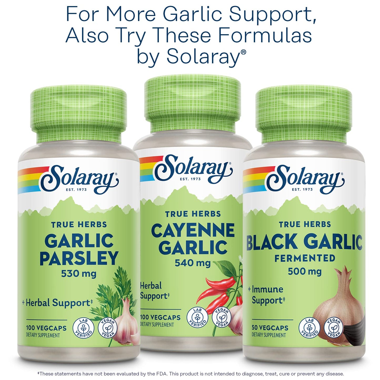 Solaray Garlic 500mg – Odorless Enteric VegCaps for Heart Health & Immunity