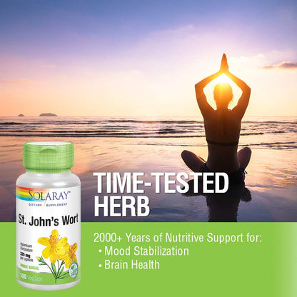 SOLARAY St Johns Wort 325 mg – Mood Support (Vegan, Lab Verified)