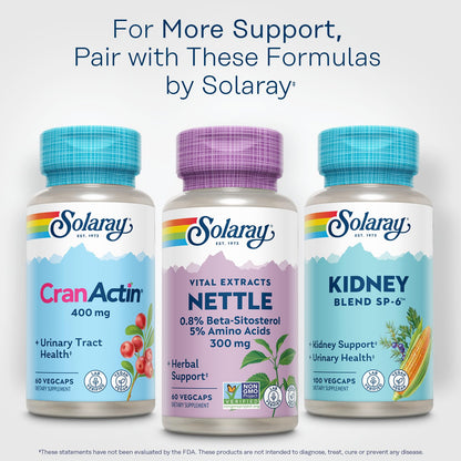 SOLARAY Nettle Root Extract 300 mg – Prostate & Urinary Support for Men | Vegan, 60 Servings