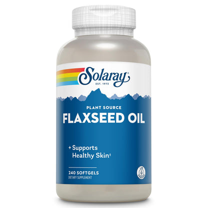 SOLARAY Flaxseed Oil 3000 mg | Omega 3-6-9 Softgels for Skin Health
