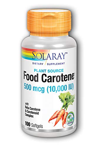 SOLARAY Food Carotene Vitamin A 10000 IU - Healthy Skin & Eyes (100 CT)