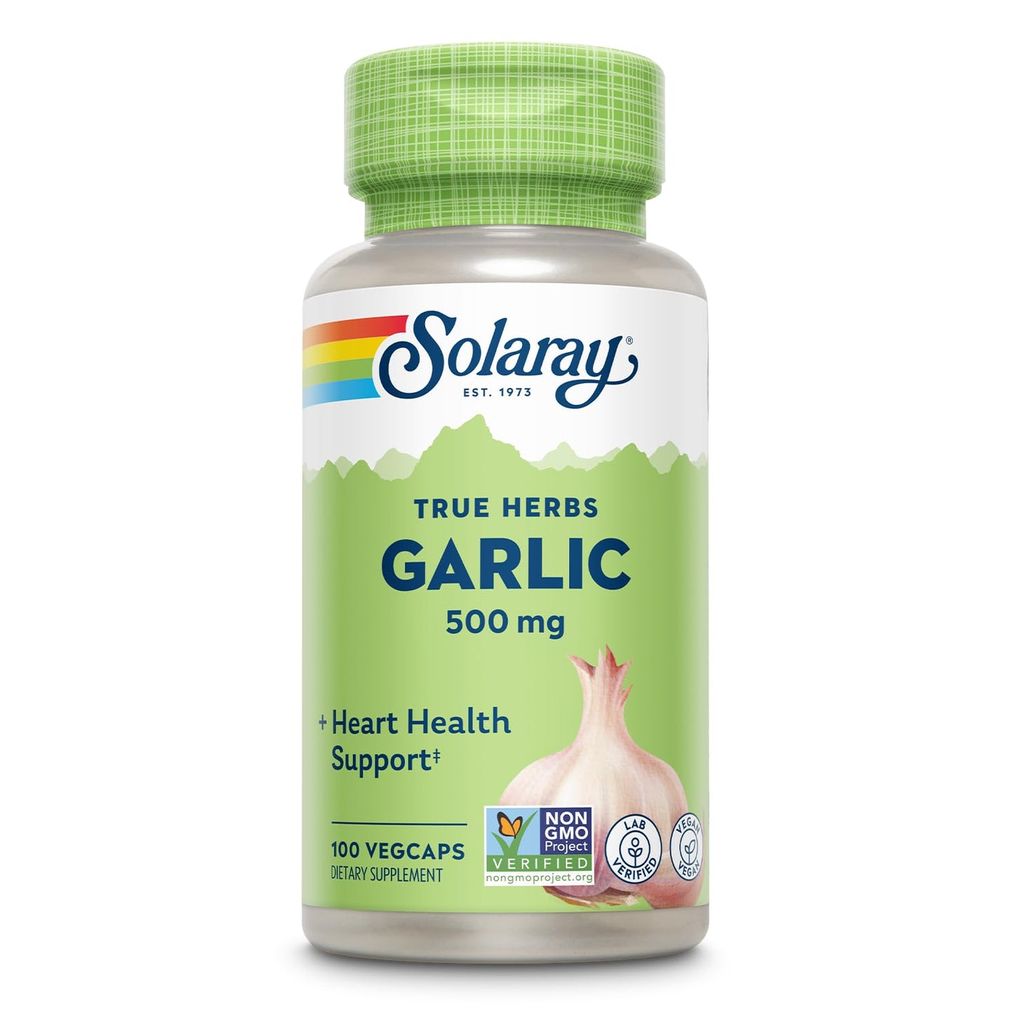 SOLARAY Garlic Bulb 500 mg | Immune, Circulatory & Cardiovascular Support | Vegan, Non-GMO | 100 VegCaps