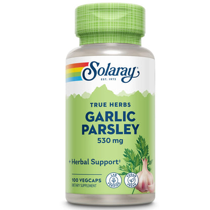 SOLARAY Garlic Bulb & Parsley Leaf 530mg – Cardiovascular & Immune Support | Non-GMO & Vegan | 100 VegCaps