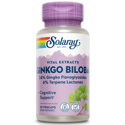 SOLARAY Ginkgo Biloba Extract, 60mg | 60 Count