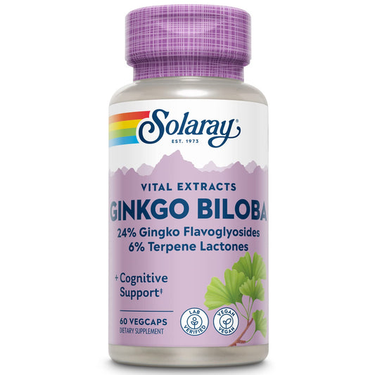 SOLARAY Ginkgo Biloba Extract, 60mg | 60 Count BritishVita | Premium UK Vitamins & Wellness Supplements