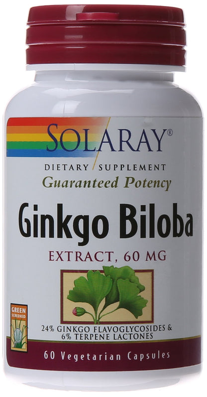 SOLARAY Ginkgo Biloba Extract, 60mg | 60 Count