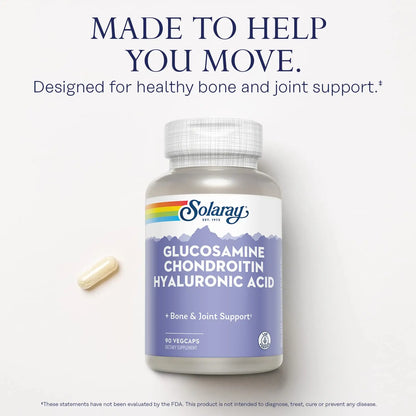 SOLARAY Glucosamine Chondroitin Hyaluronic Acid 1500/1000/20mg – 90 Capsules BritishVita | Premium UK Vitamins & Wellness Supplements