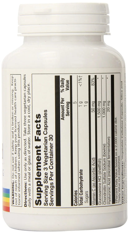 SOLARAY Glucosamine Chondroitin Hyaluronic Acid 1500/1000/20mg – 90 Capsules BritishVita | Premium UK Vitamins & Wellness Supplements