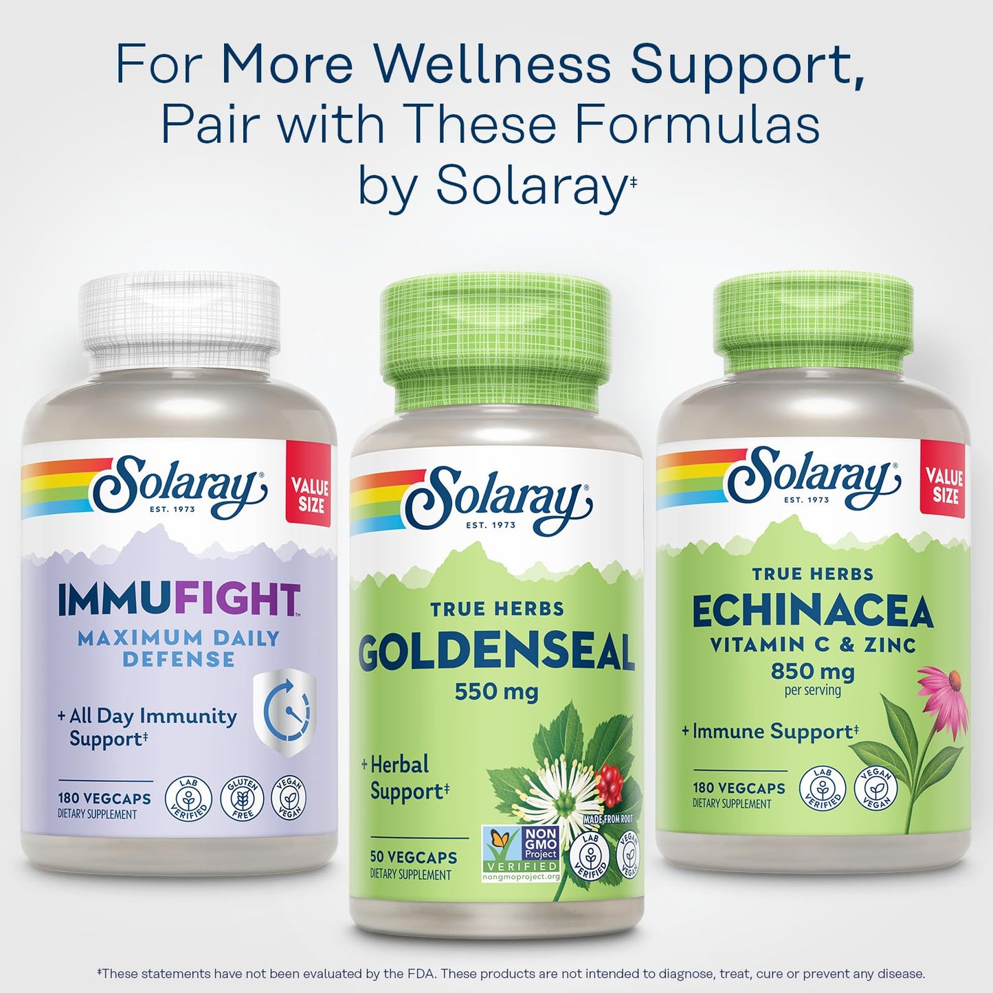 SOLARAY Goldenseal Root 550mg – 50 VegCaps | Vegan, Non-GMO, Gluten Free