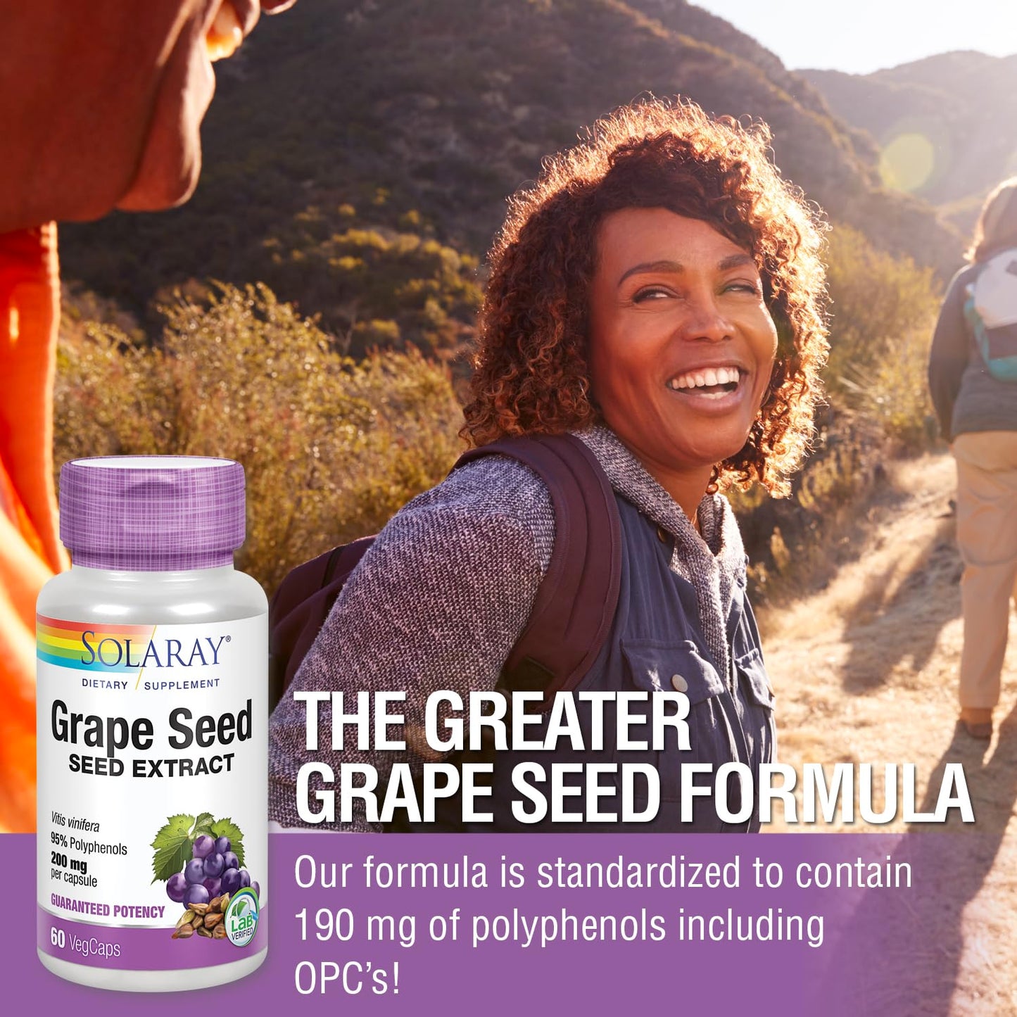 SOLARAY Grape Seed Extract 200 mg + Bioflavonoid Complex | Heart Health Support | 60 VegCaps