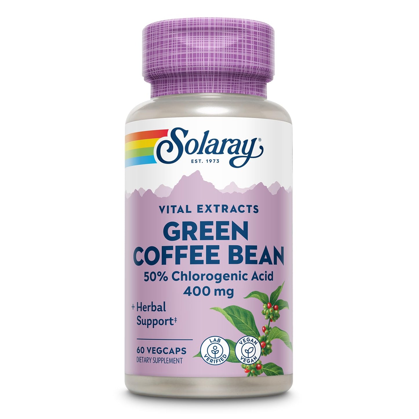 SOLARAY Green Coffee Bean Extract 400mg Veg Cap – Guaranteed Potency, 60ct