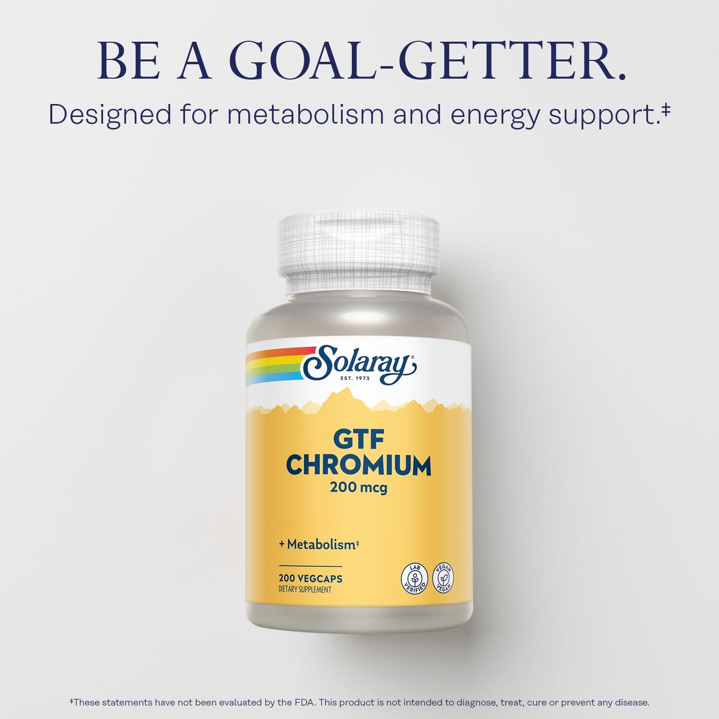 Solaray GTF Chromium 200mcg – Pure Chromium GTF Supplement (200 Vegan Capsules)