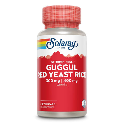SOLARAY Guggul Gum Extract & Red Yeast Rice | Cardiovascular Support | 60ct