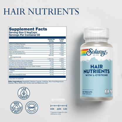 SOLARAY Hair Nutrients with L-Cysteine – Hair Growth Vitamins (Biotin)