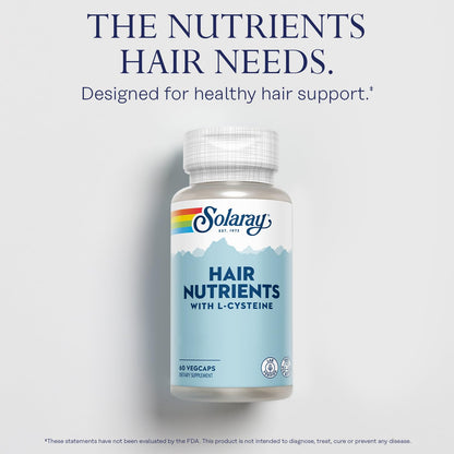 SOLARAY Hair Nutrients with L-Cysteine – Hair Growth Vitamins (Biotin)