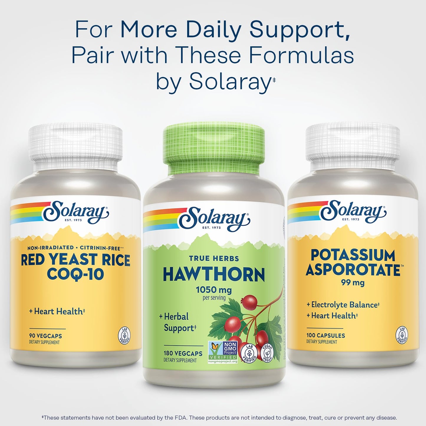 SOLARAY Hawthorn Berry Capsules 1050 mg – Vegan Whole Berry Supplement