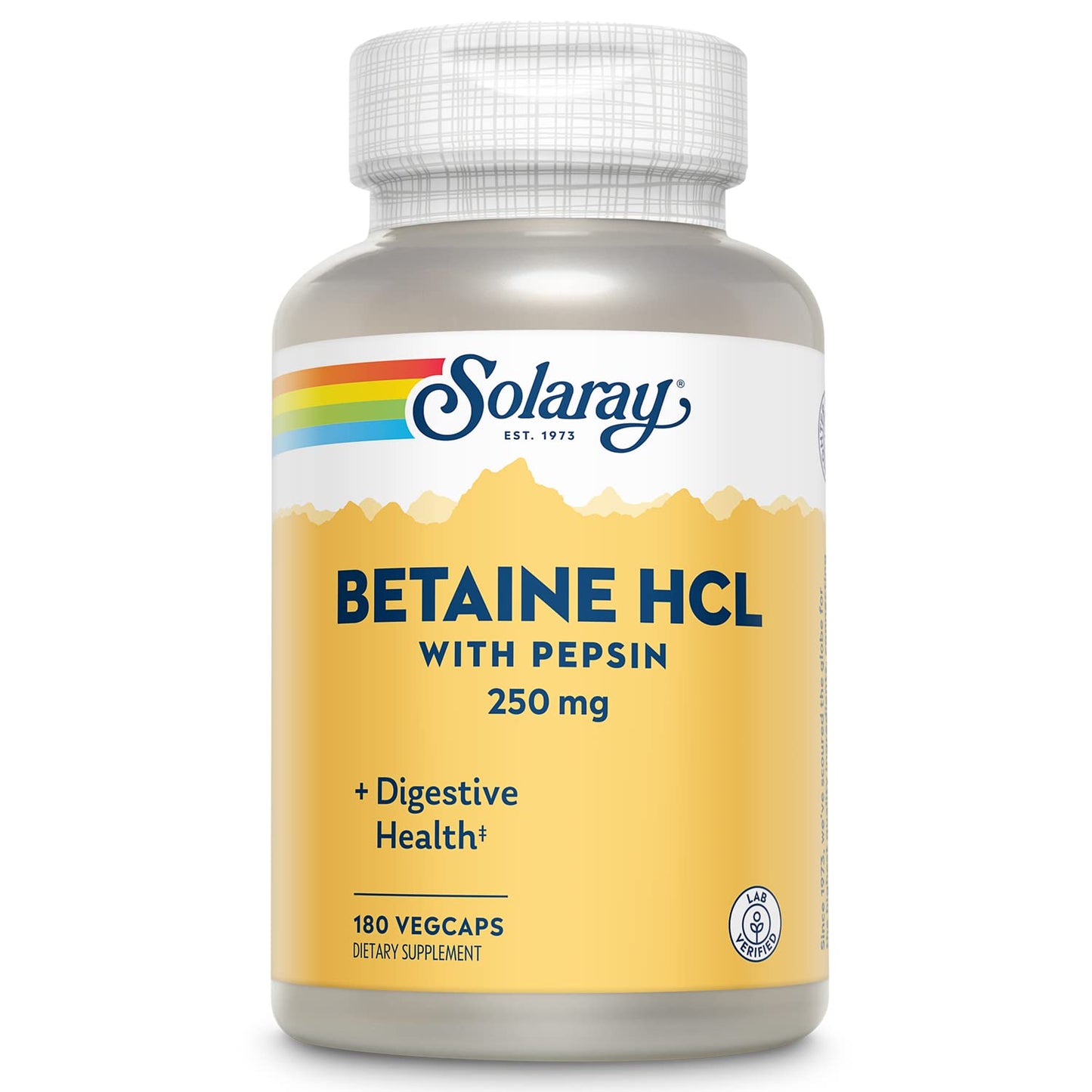 Solaray HCl with Pepsin - 250 mg | 180 VegCaps | Digestive Support