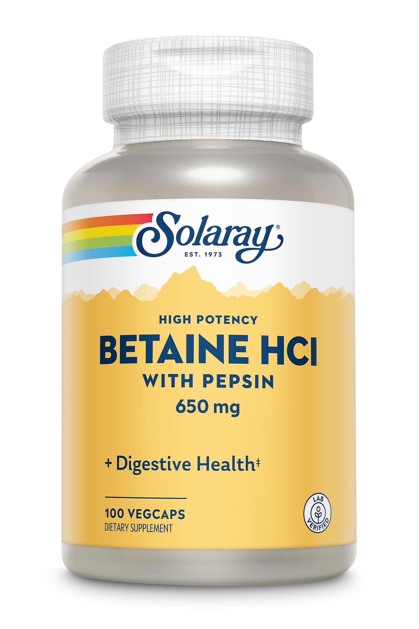 Solaray HCl with Pepsin - 250 mg | 180 VegCaps | Digestive Support