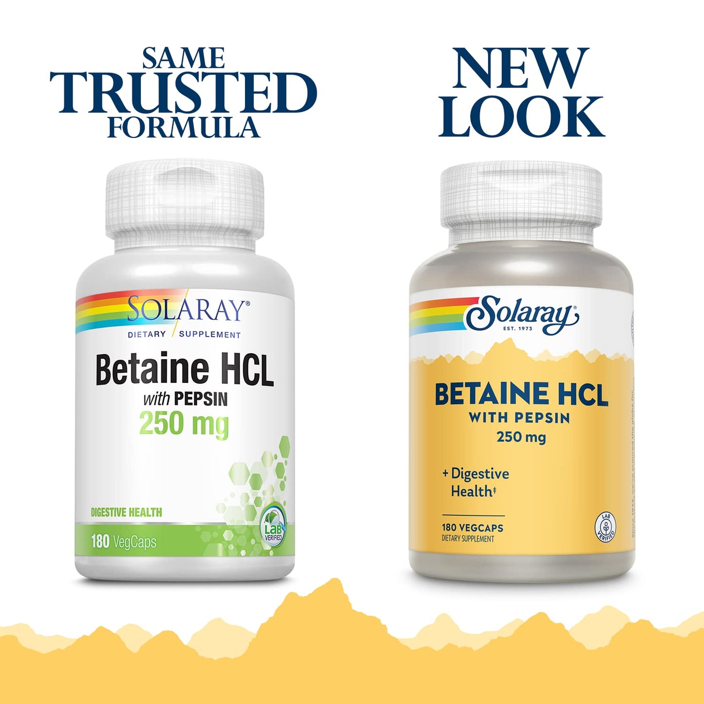 Solaray HCl with Pepsin - 250 mg | 180 VegCaps | Digestive Support