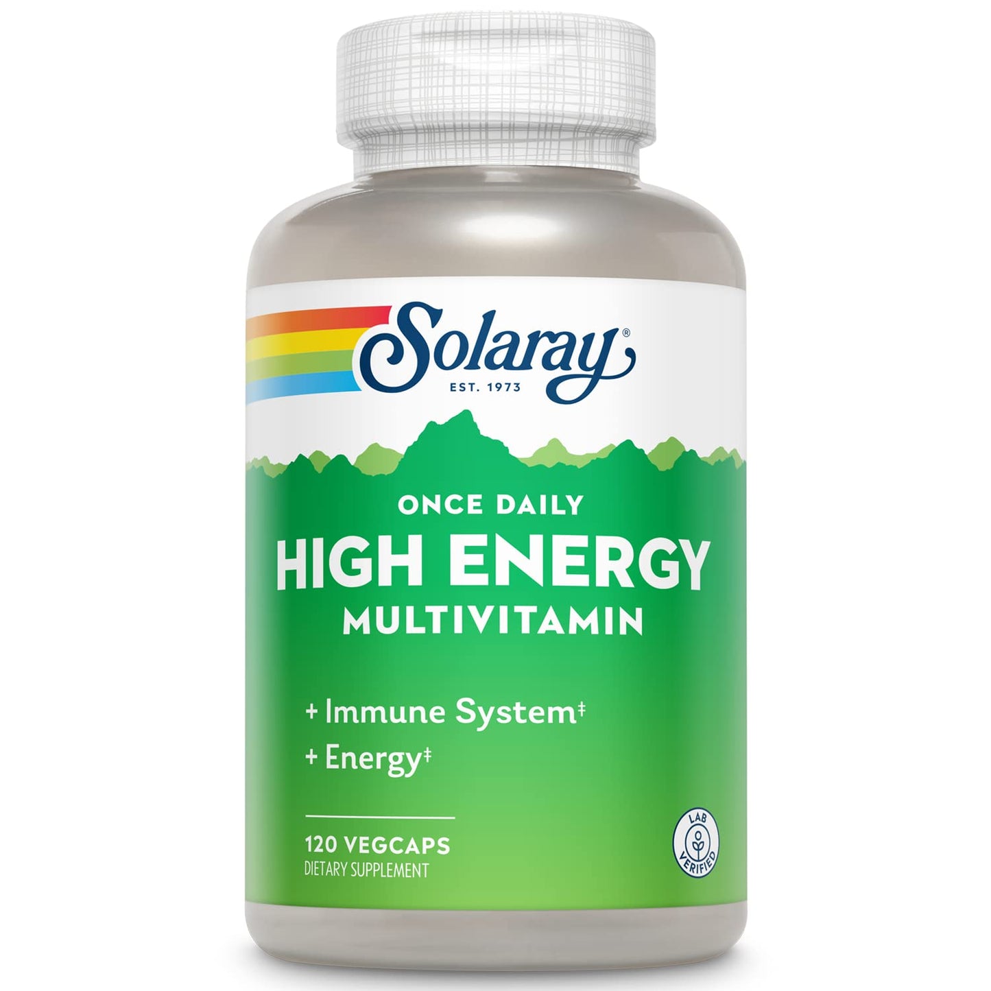 SOLARAY High Energy Multivitamin - Iron-Free, 1 Daily Timed-Release, 120 VegCaps