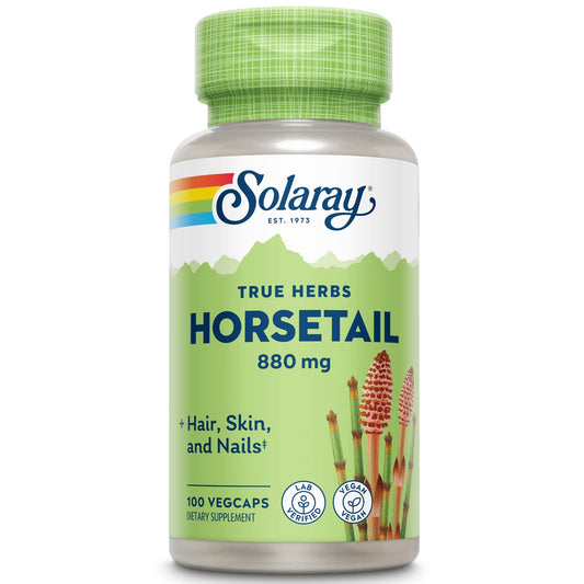 SOLARAY Horsetail 880 mg | Silica Supplement for Healthy Hair, Skin, Nails & Joint Support | 50 Servings | 100 VegCaps BritishVita | Premium UK Vitamins & Wellness Supplements