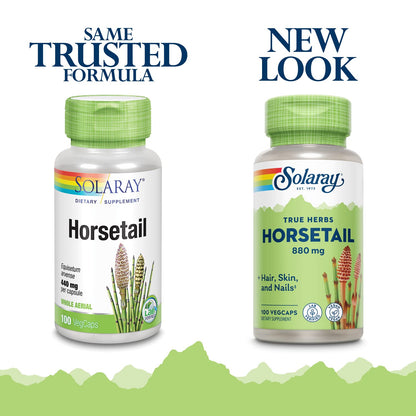 SOLARAY Horsetail 880 mg | Silica Supplement for Healthy Hair, Skin, Nails & Joint Support | 50 Servings | 100 VegCaps