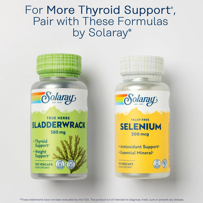 Solaray Iodine 500 mcg – Thyroid & Adrenal Support, Vegan | 90 VegCaps