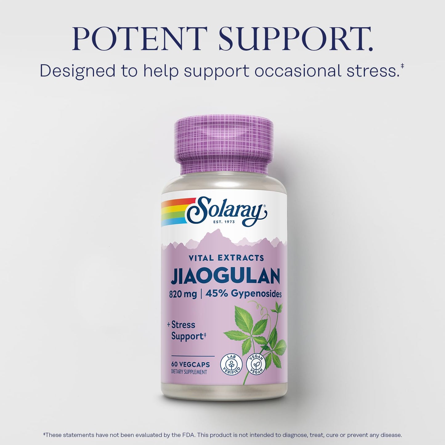 SOLARAY Jiaogulan Root & Rhizome Extract – Stress Support, Vegan