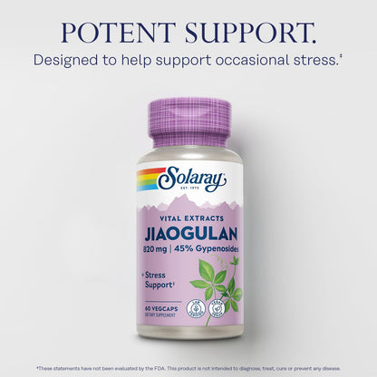 SOLARAY Jiaogulan Root & Rhizome Extract – Stress Support, Vegan