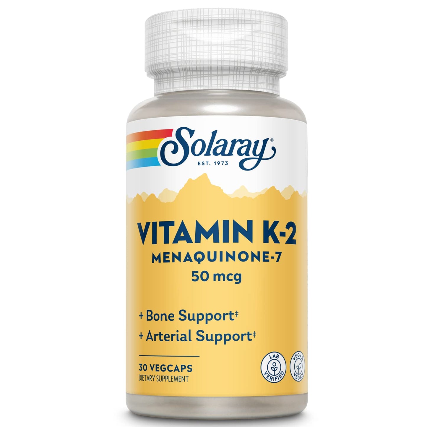 Solaray K2 MK7 Vitamin K2 (MK-7) 50 mcg Veg Cap | 30 Count