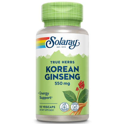 Solaray Korean Ginseng 550 mg - Stress & Energy | Non-GMO, Vegan