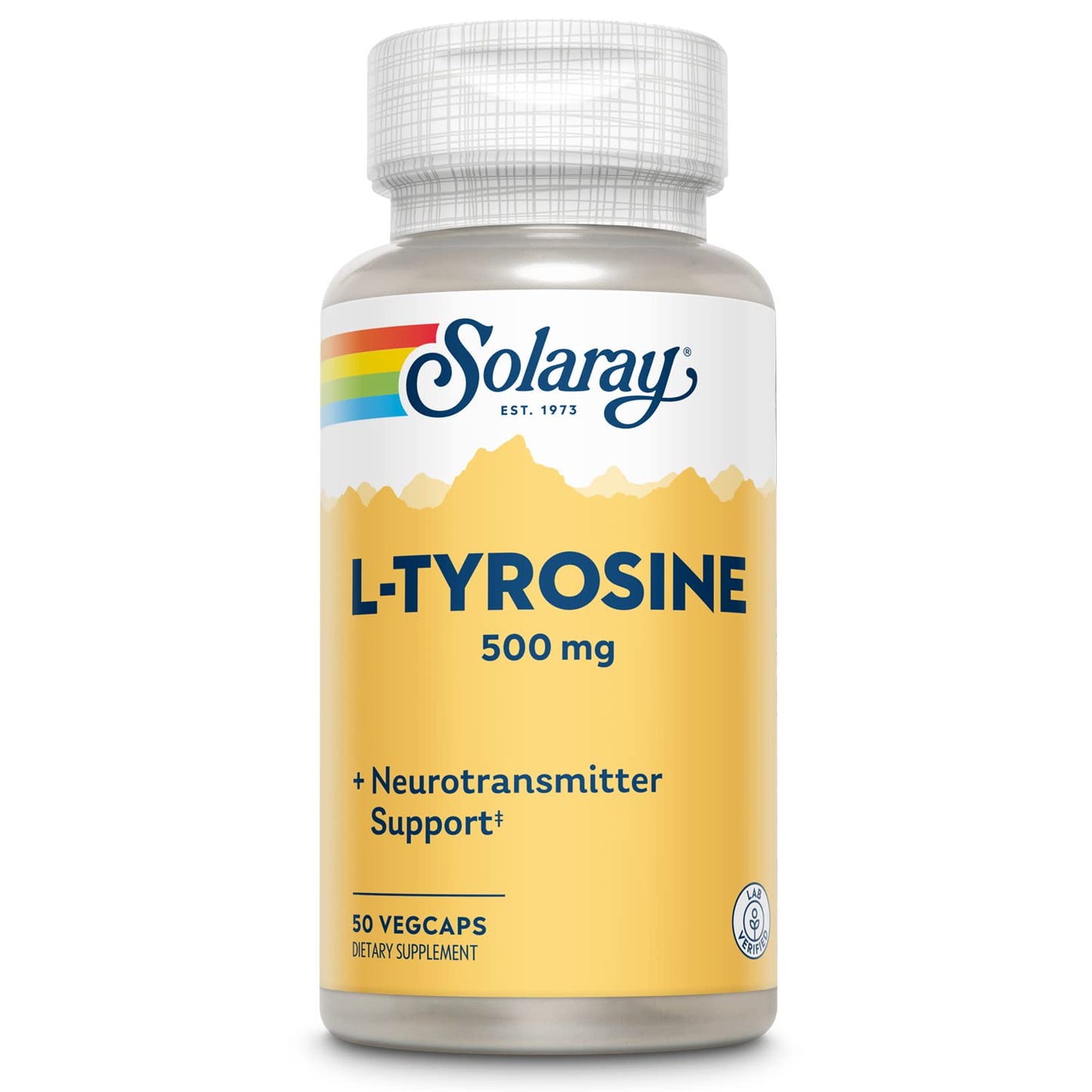 Solaray L-Tyrosine 500 mg Veg Cap (50 Count) – Amino Acid Supplement
