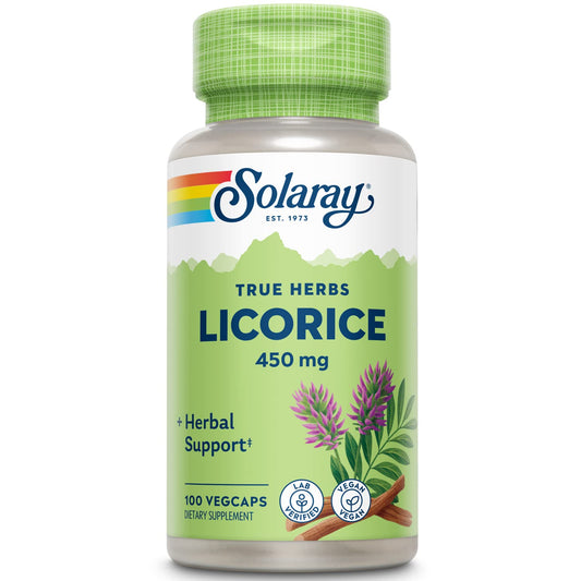 SOLARAY Licorice Root 450mg – Digestive, Liver & Menopausal Support | Non-GMO Vegan | 100 VegCaps BritishVita | Premium UK Vitamins & Wellness Supplements