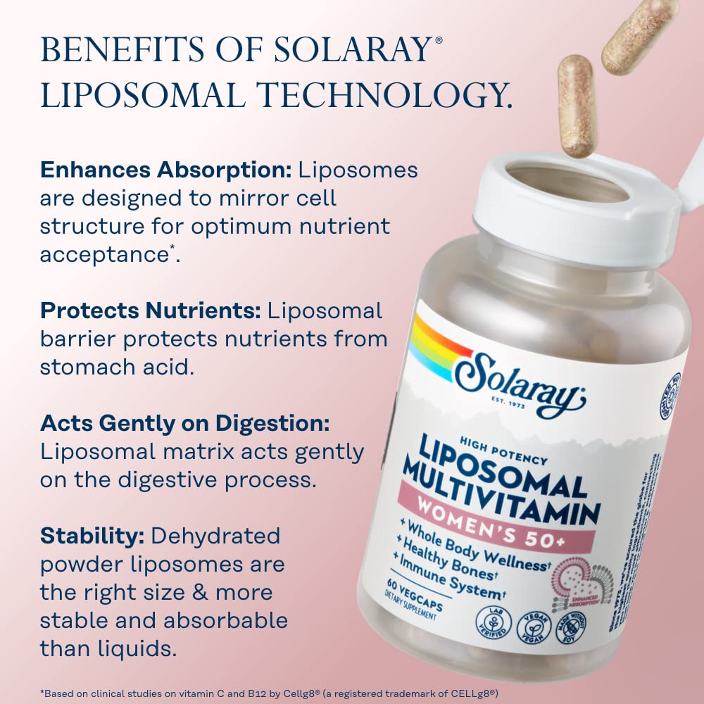 SOLARAY Liposomal Multivitamin for Women 50+ | Enhanced Absorption, Immune Support