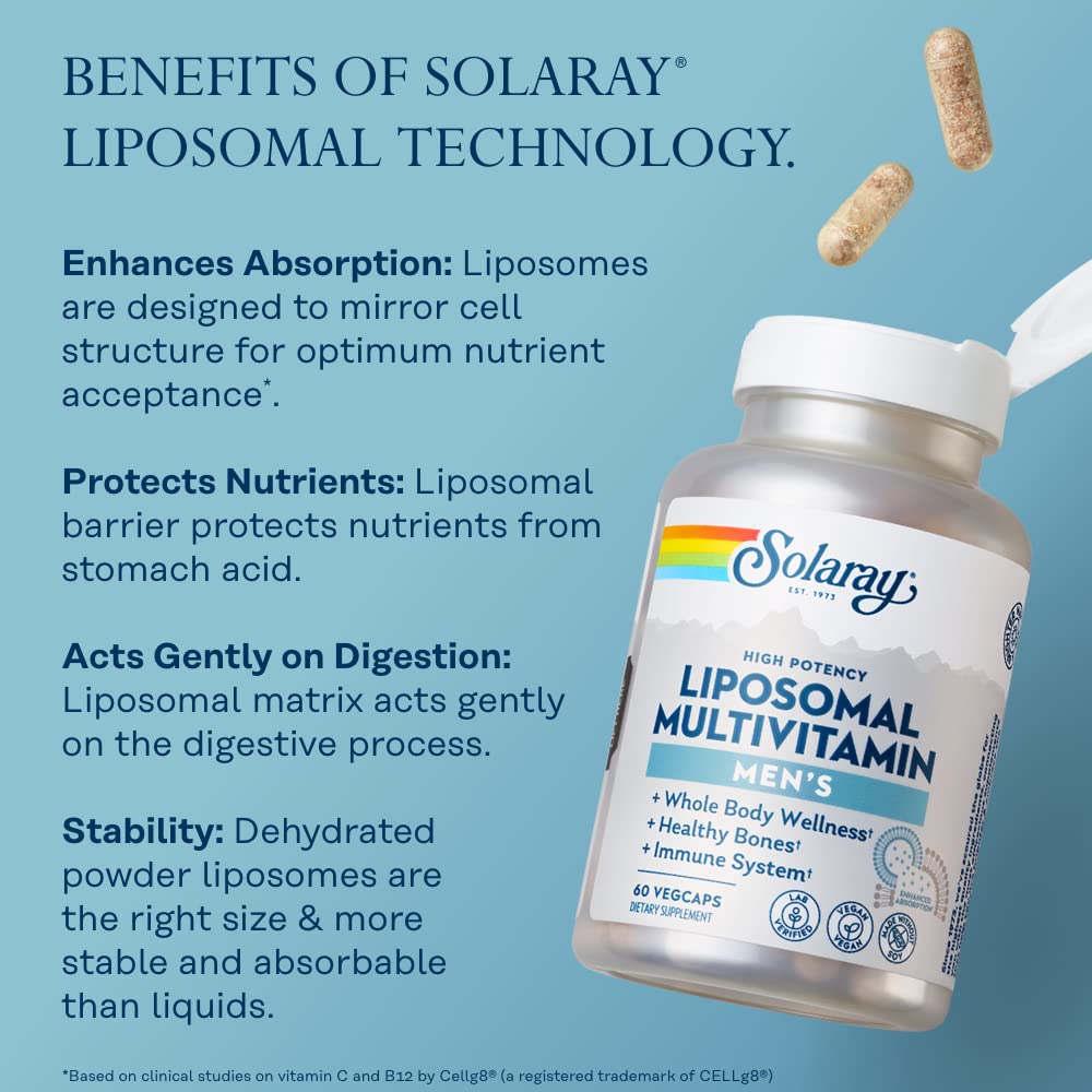 SOLARAY Liposomal Multivitamin for Men – Immune Support, Energy & Bone Health