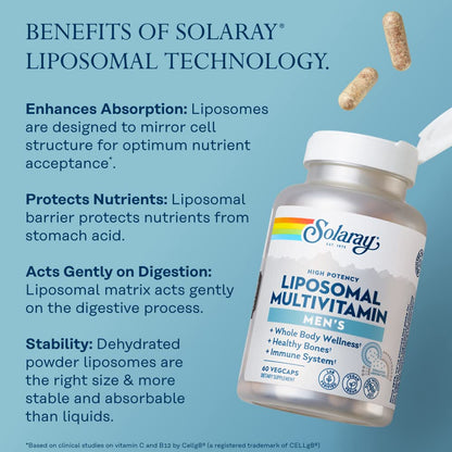 SOLARAY Liposomal Multivitamin for Men – Immune Support, Energy & Bone Health