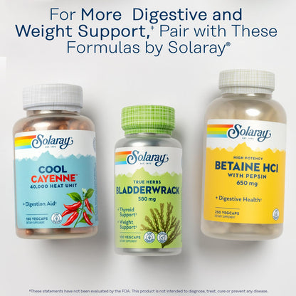 SOLARAY Lipotropic 1000 Plus – Betaine HCl & B-6 for Digestion, Energy & Fat Metabolism | 180 Capsules