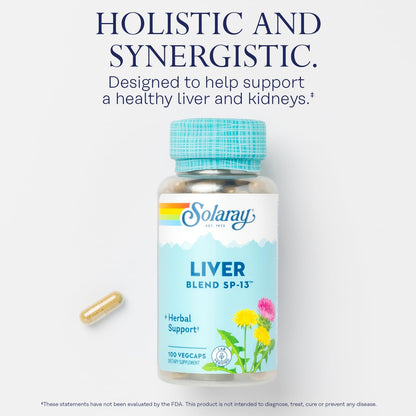 SOLARAY Liver Blend SP-13 – Herbal Liver Support with Milk Thistle, Dandelion & More