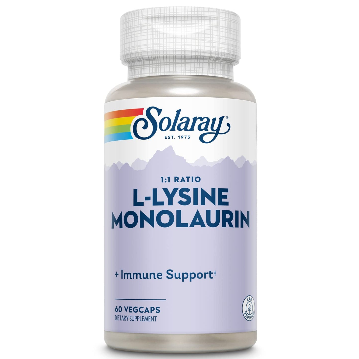 Solaray L-Lysine Monolaurin Immune Support – 500 mg, 60 VegCaps, 30 Servings