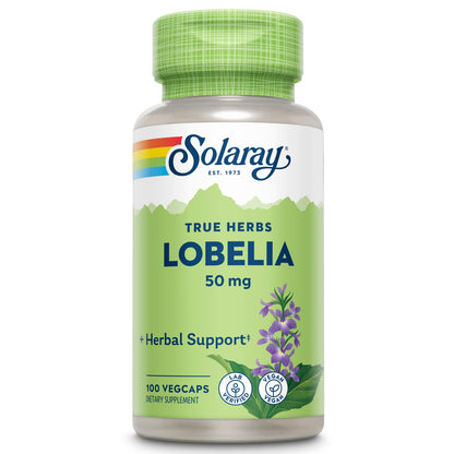 SOLARAY Lobelia Aerial 50mg | Respiratory & Bronchial Support | Ginger Root | Non-GMO & Vegan | 100 VegCaps