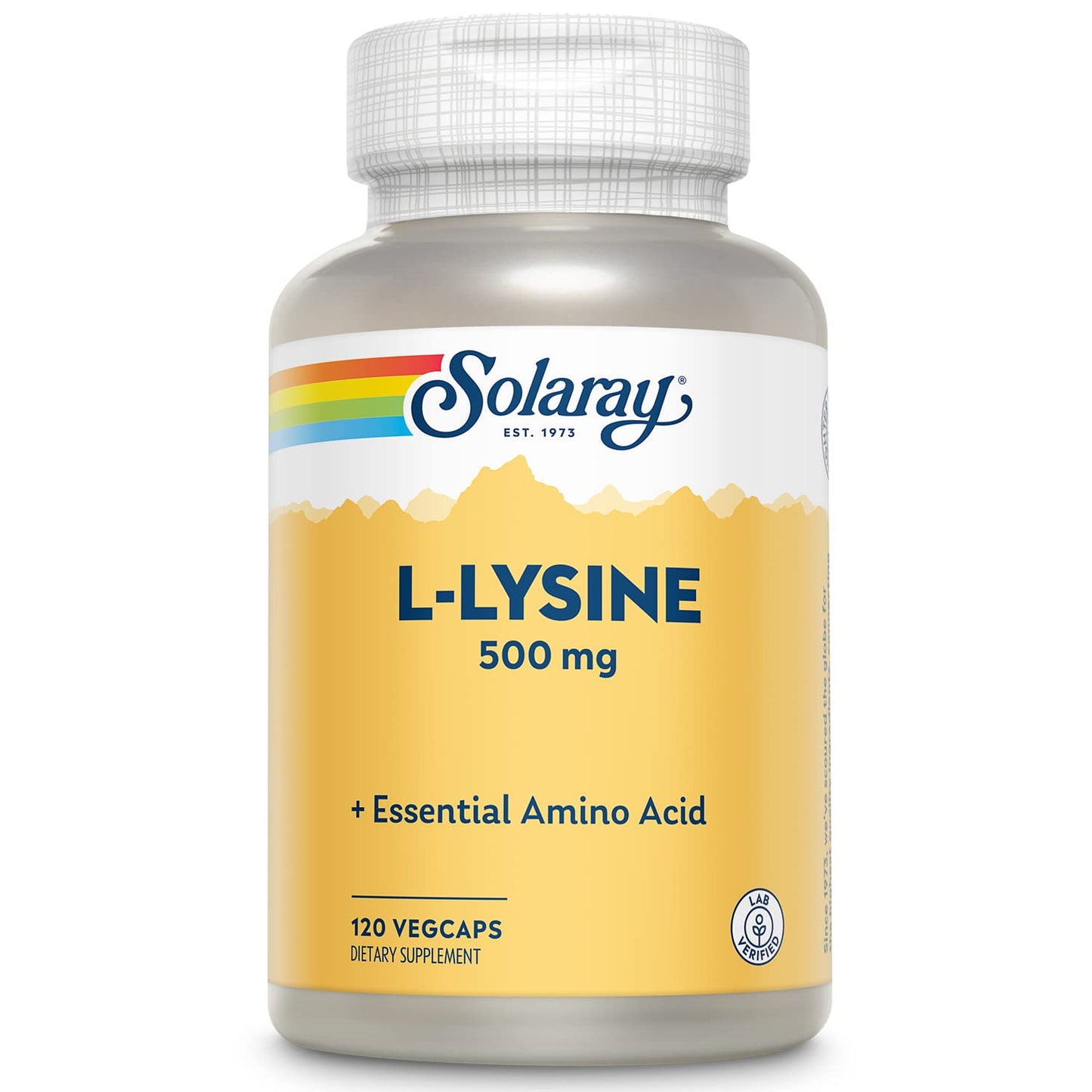 SOLARAY L-Lysine 500 mg Capsules – Free-Form Essential Amino Acid Supplement
