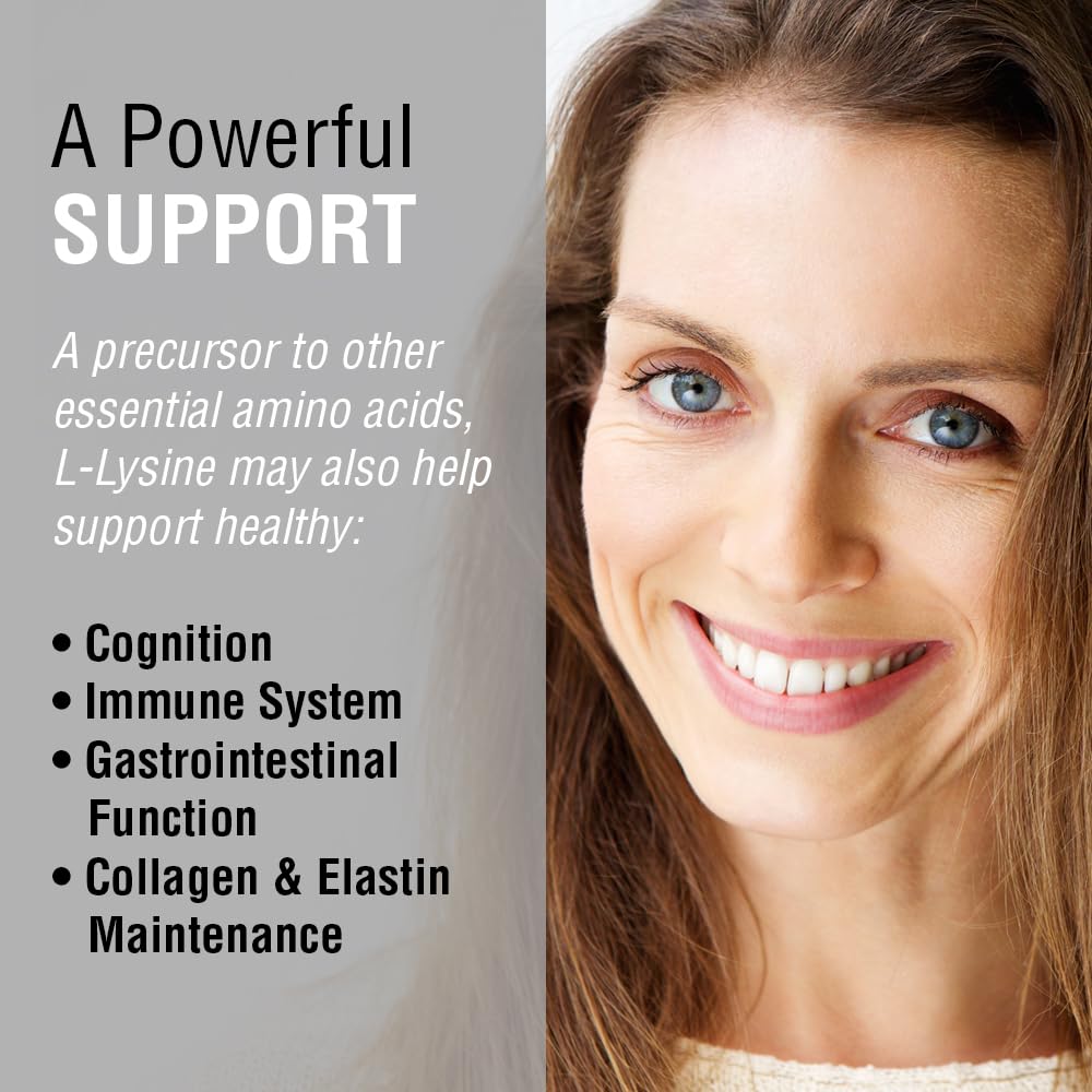 SOLARAY L-Lysine 500 mg Capsules – Free-Form Essential Amino Acid Supplement