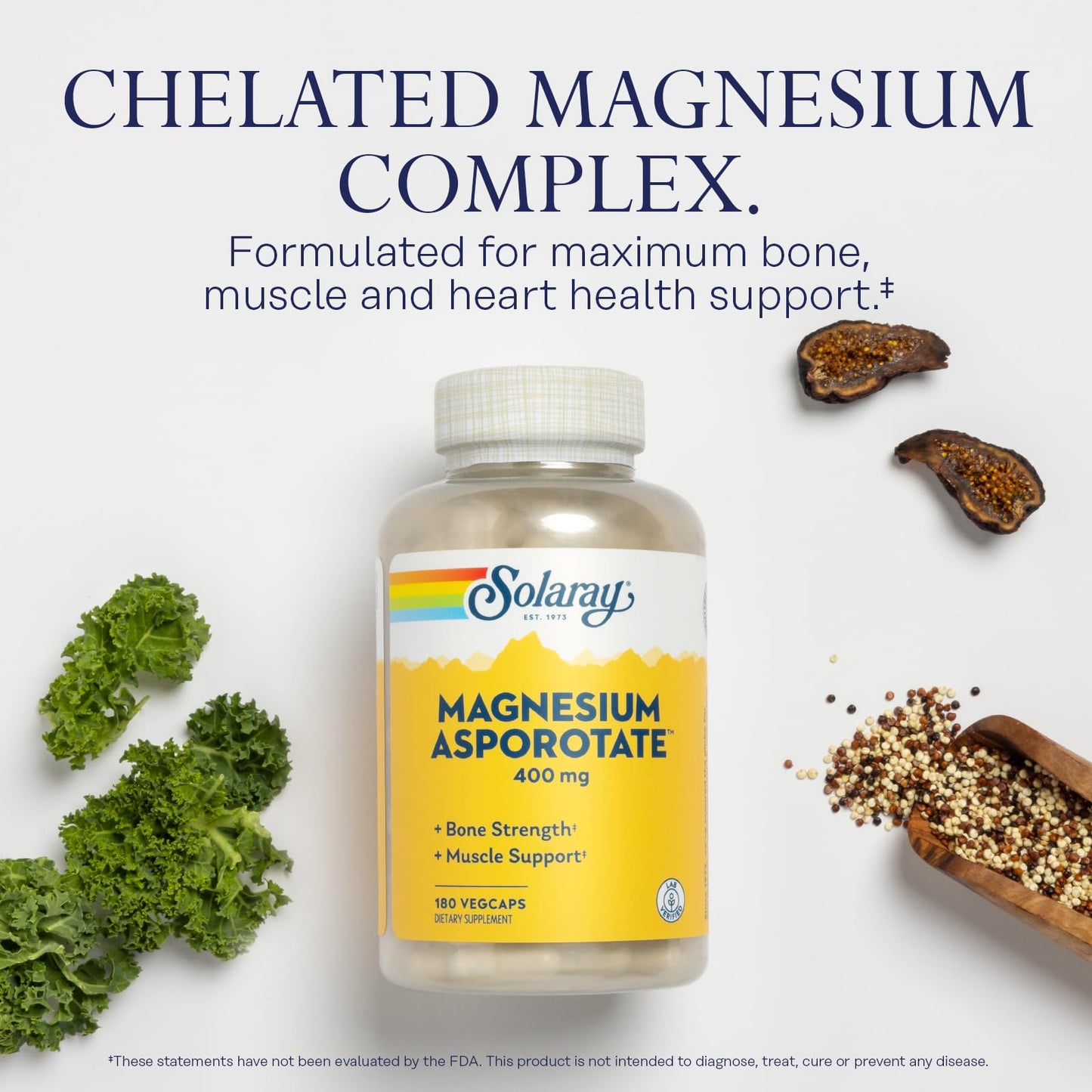 Solaray Magnesium Asporotate 400 mg | Aspartate, Orotate & Citrate Complex | 180 VegCaps