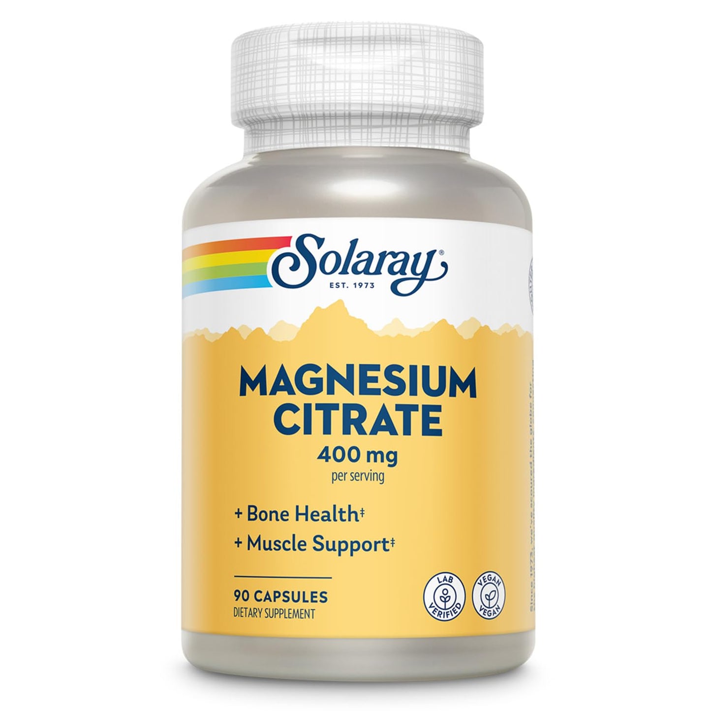SOLARAY Magnesium Citrate 400mg | Enhanced Absorption, Vegan & Gluten Free