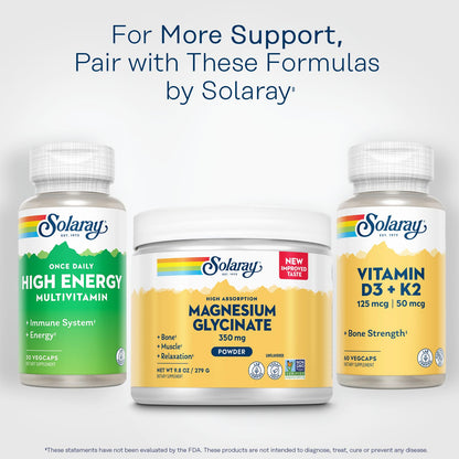 Solaray Magnesium Glycinate Powder 350 mg – Unflavored, Vegan Magnesium Supplement (6 oz, 50 Servings) for Bone, Muscle & Relaxation