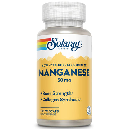SOLARAY Manganese 50 mg - Bone Health & Strength | Lab Verified